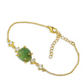 Raw Emerald Chain Bracelet May Birthstone Gift for Her - Rough Emerald