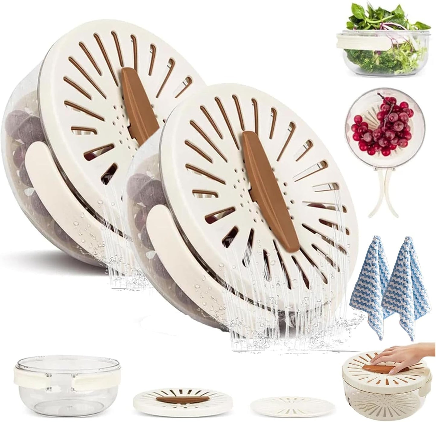 Nuotuv 3-in-1 Kitchen Colanders: Wash, Strain, Drain!