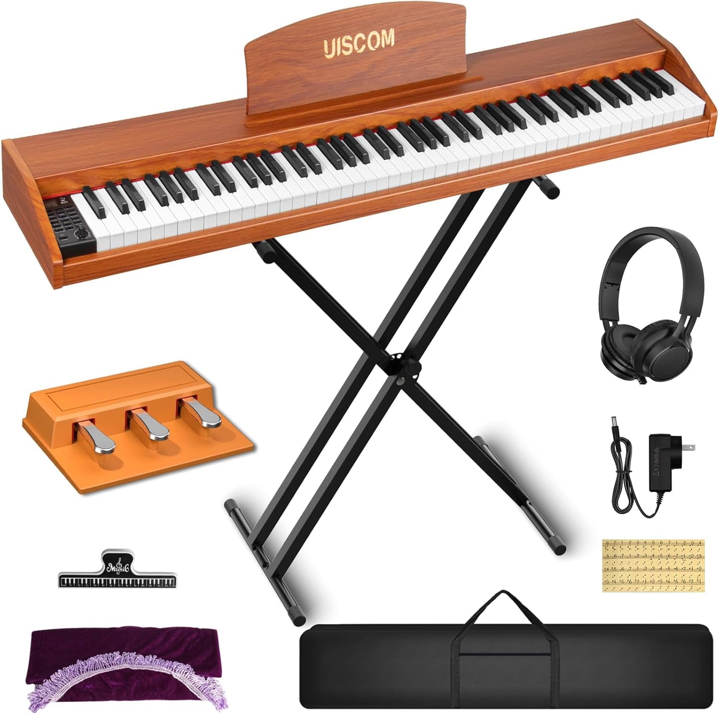 88 Key Digital Piano Keyboard for Beginners - Full Size Electric