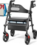 HOMLAND Foldable Rollator Walkers with Seat for Seniors Comfort