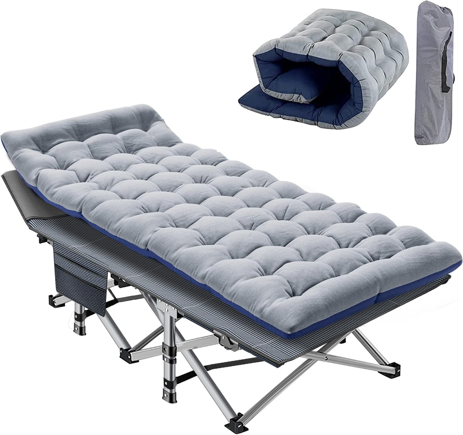 Slsy Folding Camping Cot for Adults with Padded Comfort