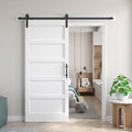 Fredbeck 36in x 80in White Barn Door with 6.6ft Hardware Kit - Solid