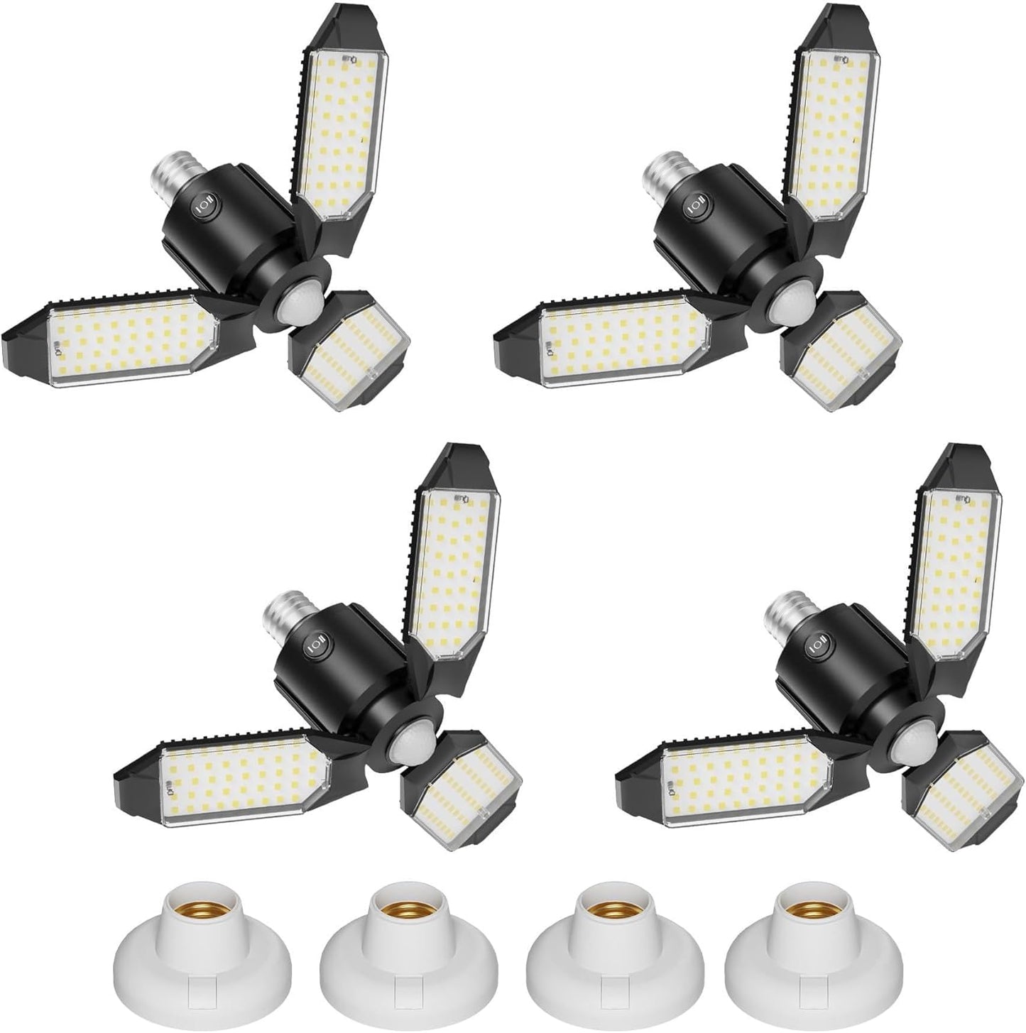 4-Pack Garage Lights with Motion Sensor for Bright Spaces