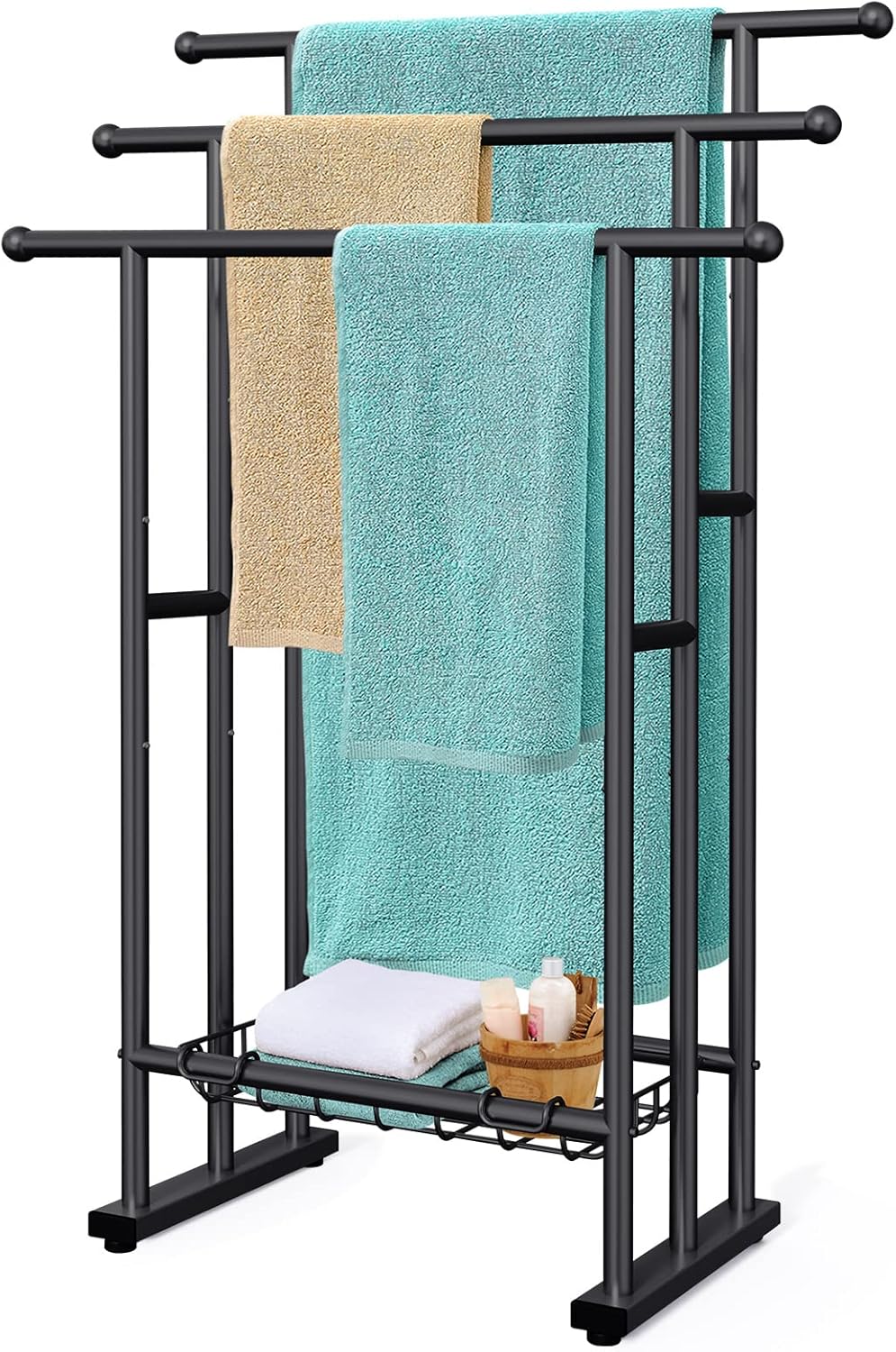 40 H Free Standing Towel Rack for Oversized Bath Towels