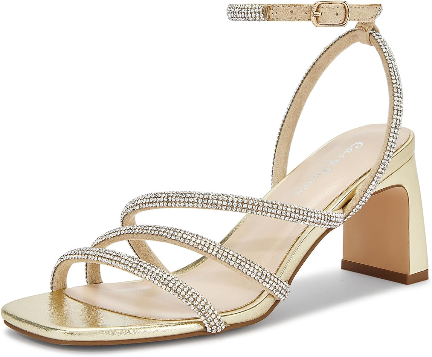 Stunning Rhinestone Sandals with Ankle Strap for Any Event