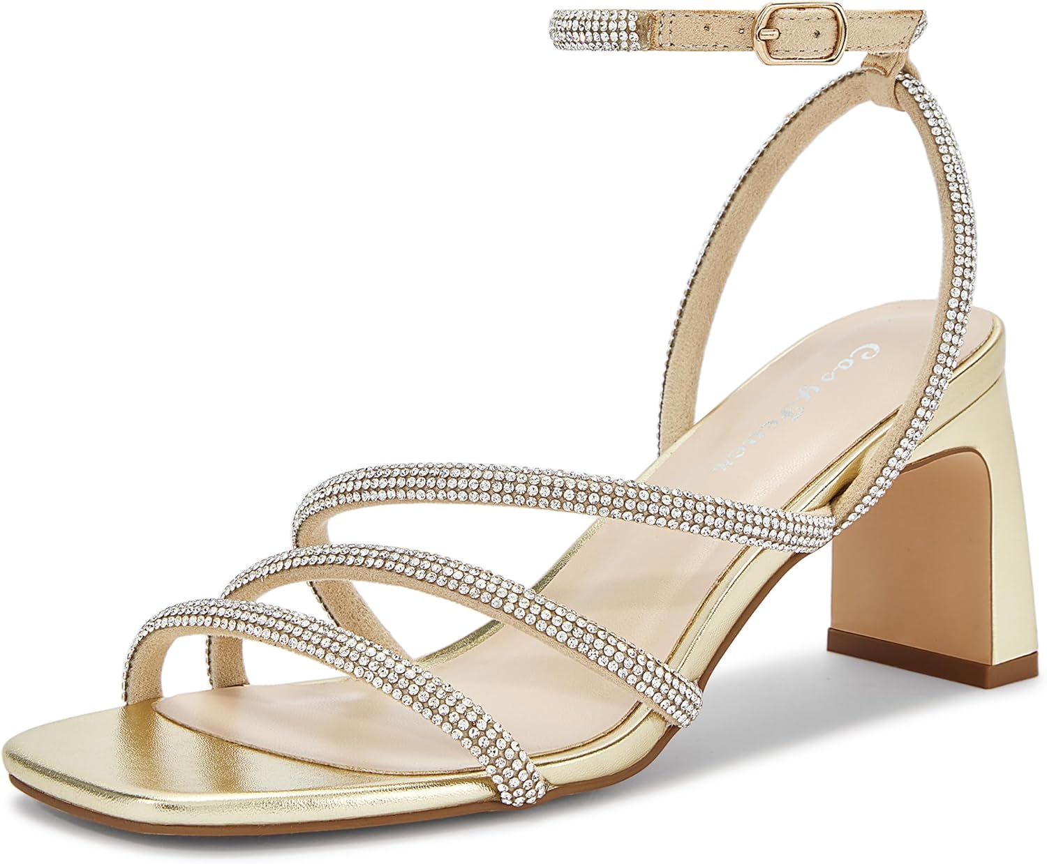 CosyFever Womens Rhinestone Sandals for Party Wedding Events