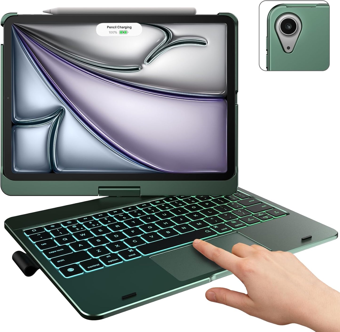 360 Rotatable Touch Keyboard Case for iPad Air 11