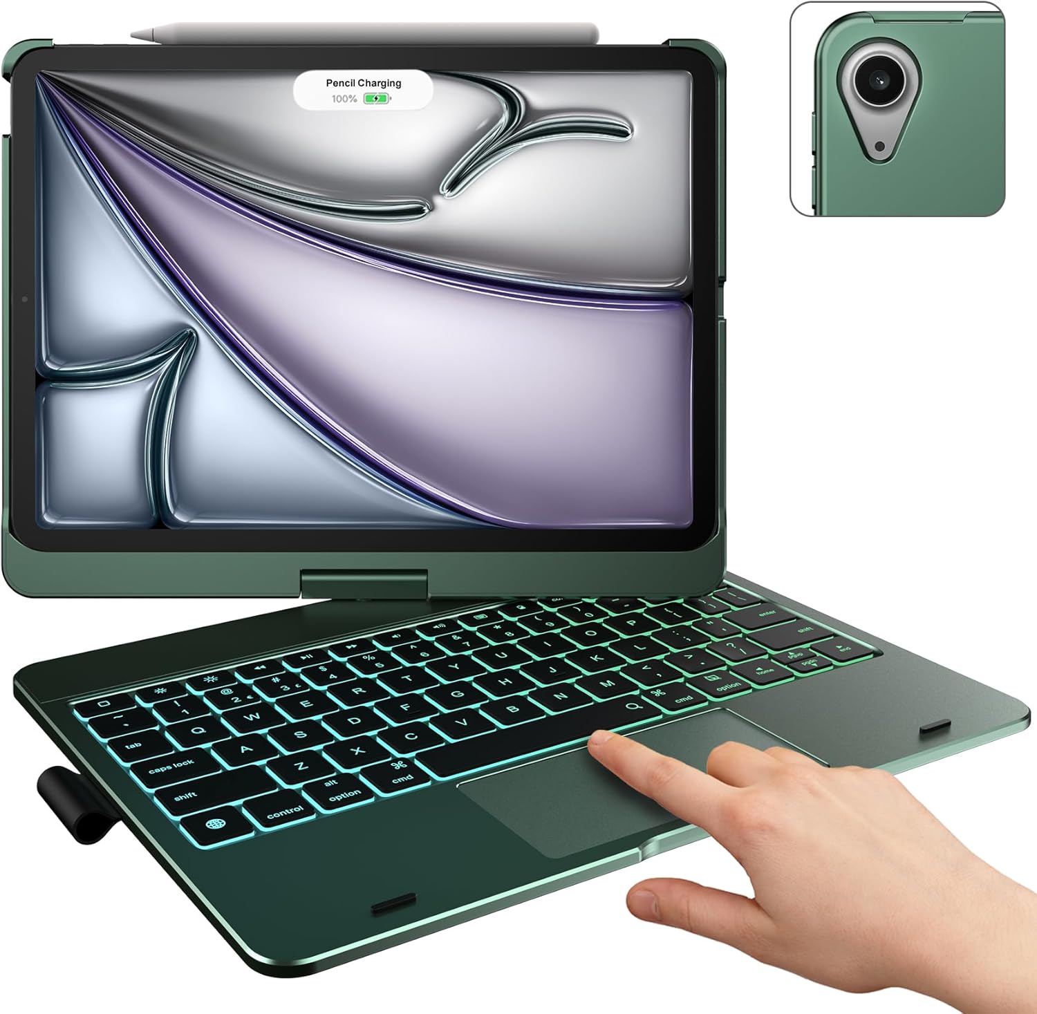 360 Rotatable Touch Keyboard Case for iPad Air 11