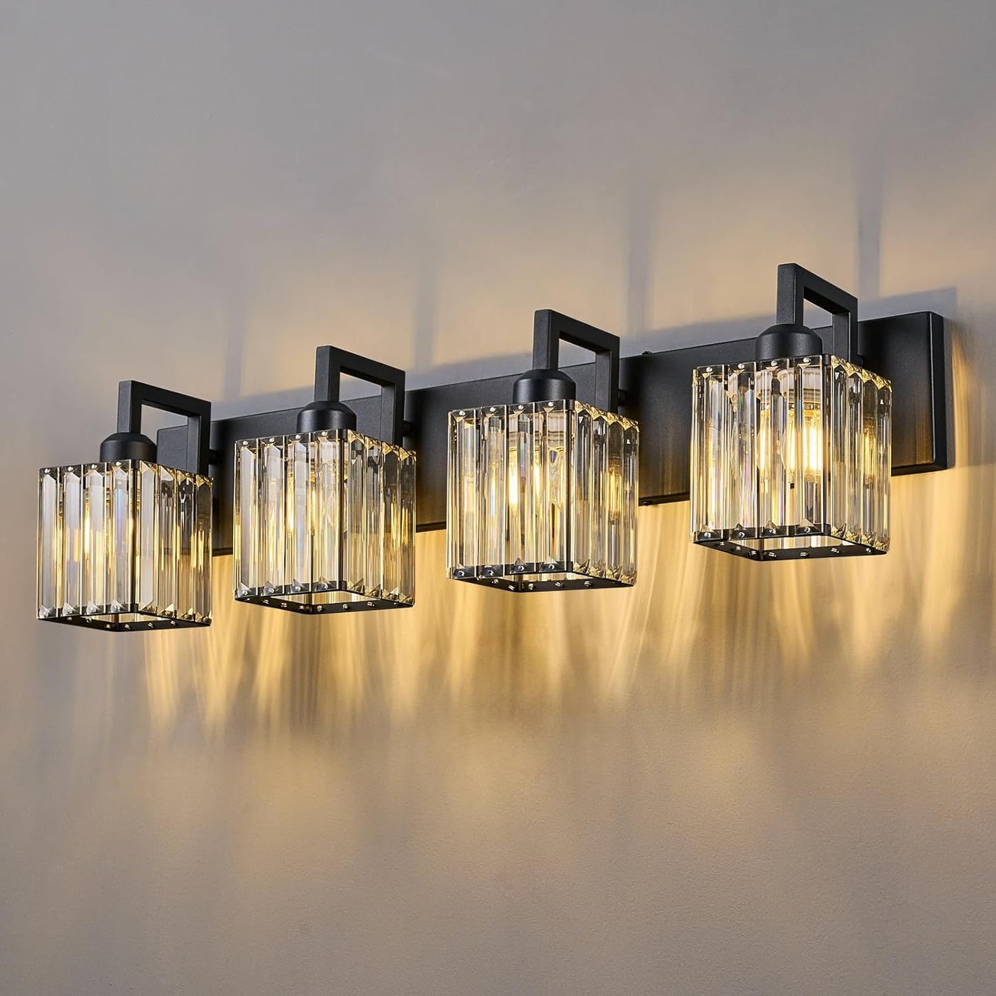 Modern Crystal Bathroom Vanity Light 4-Lights for Elegant Spaces