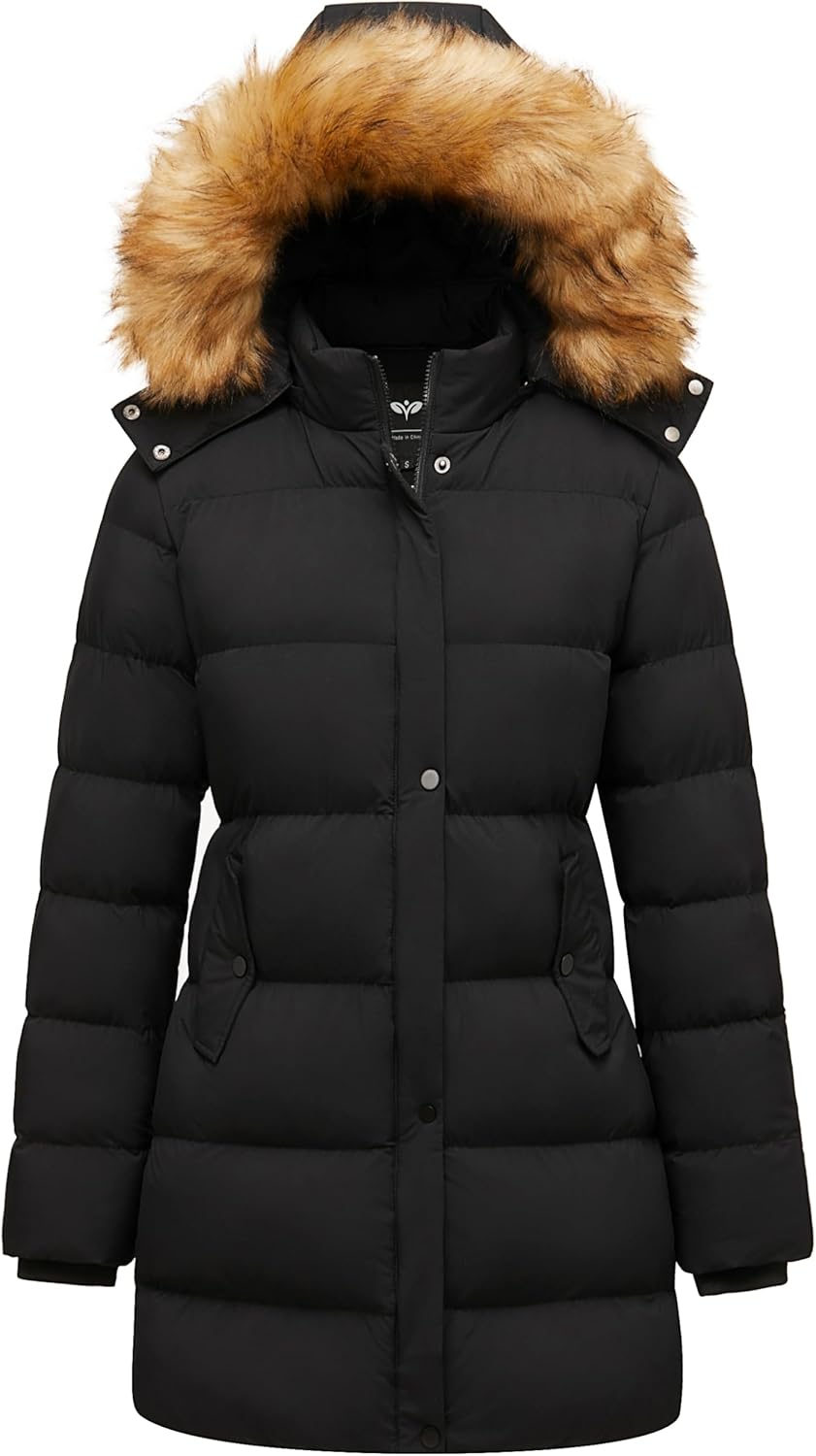 GGleaf Women's Winter Thicken Puffer Coat with Removable Hood