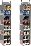 Large 8-Shelf Hanging Shoe Organizer 2-Pack - Wide Cubbies for Shoes