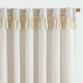 Boho Curtains 63 in 2 Panels Linen Blend Drapes - Light Filtering