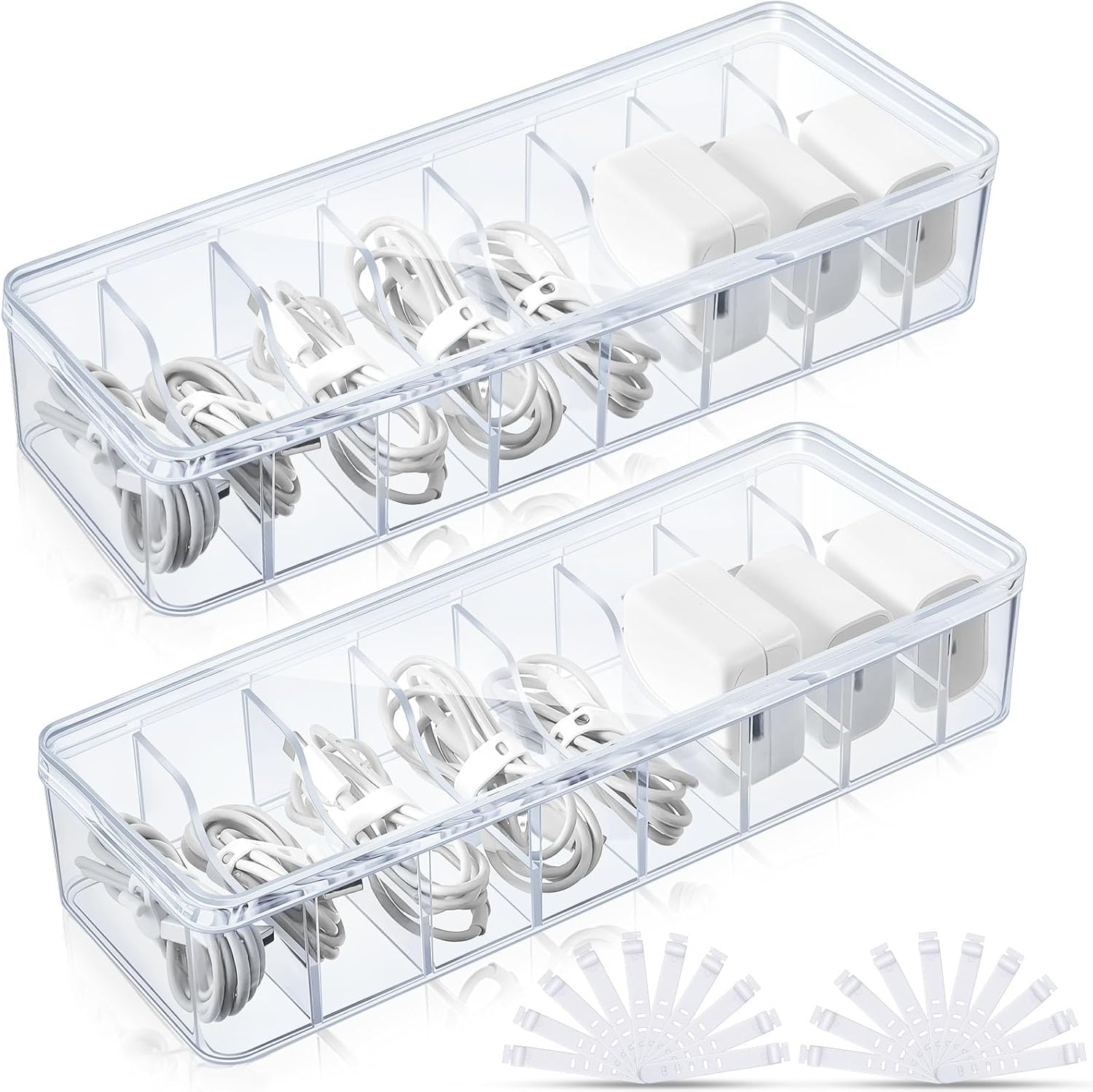 Clear Cable Organizer Set - Tidy Desks Faster!