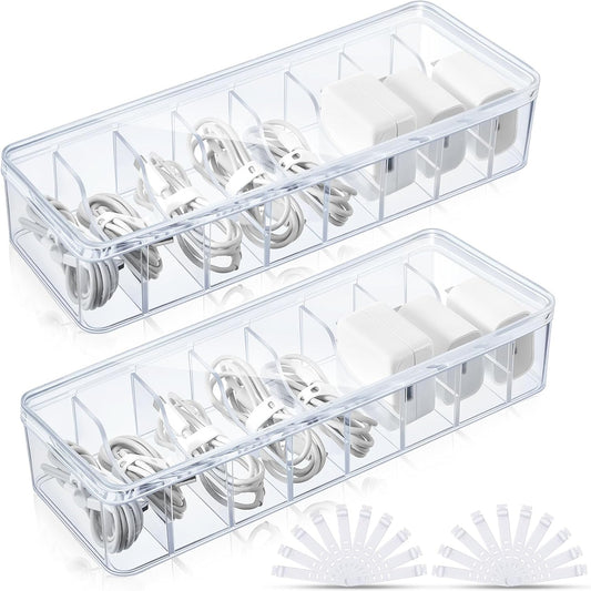 Clear Cable Organizer Set - Tidy Desks Faster!