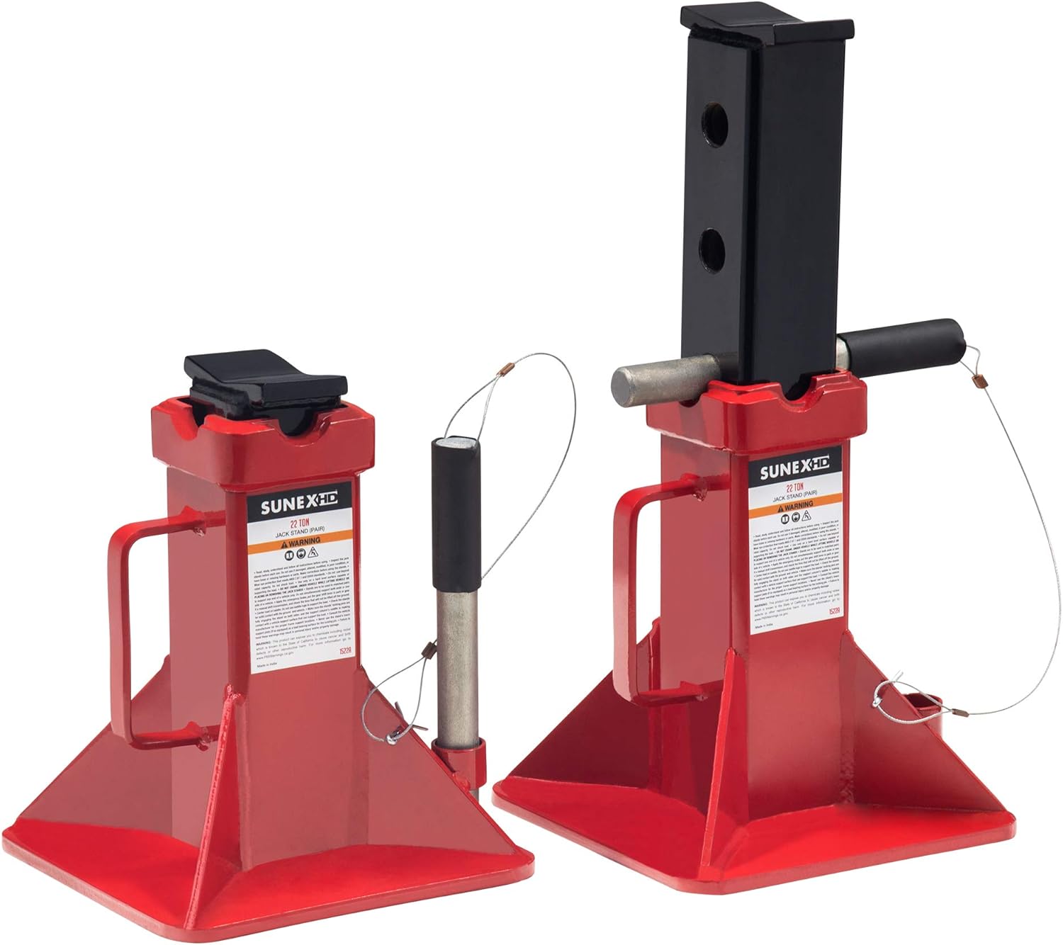 SUNEX TOOLS 1522A 22-Ton Jack Stands for Heavy Duty Support
