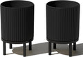 Veradek Demi Series Round Planter w/Stand for Porch - Modern Elevation