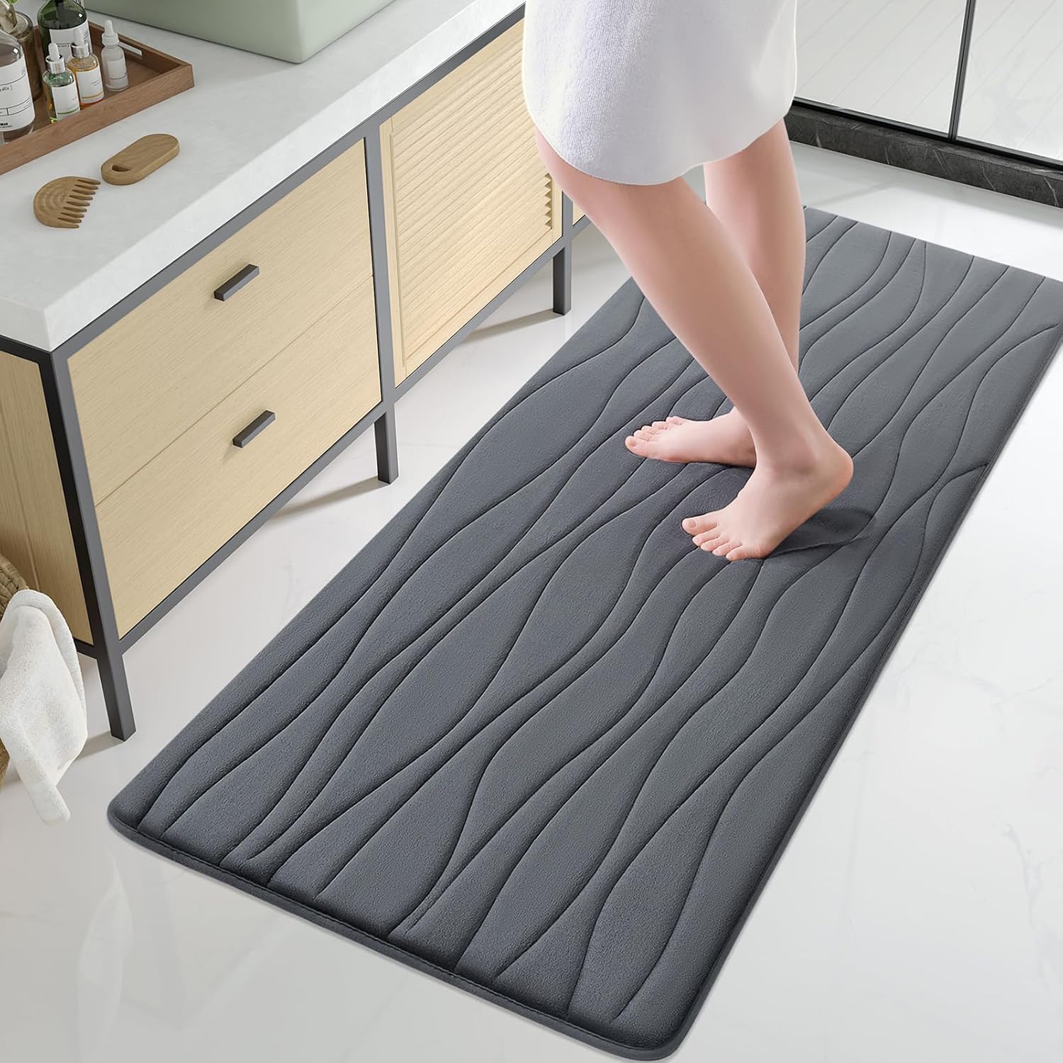 Buganda Memory Foam Bathroom Rug Mat for Ultimate Comfort