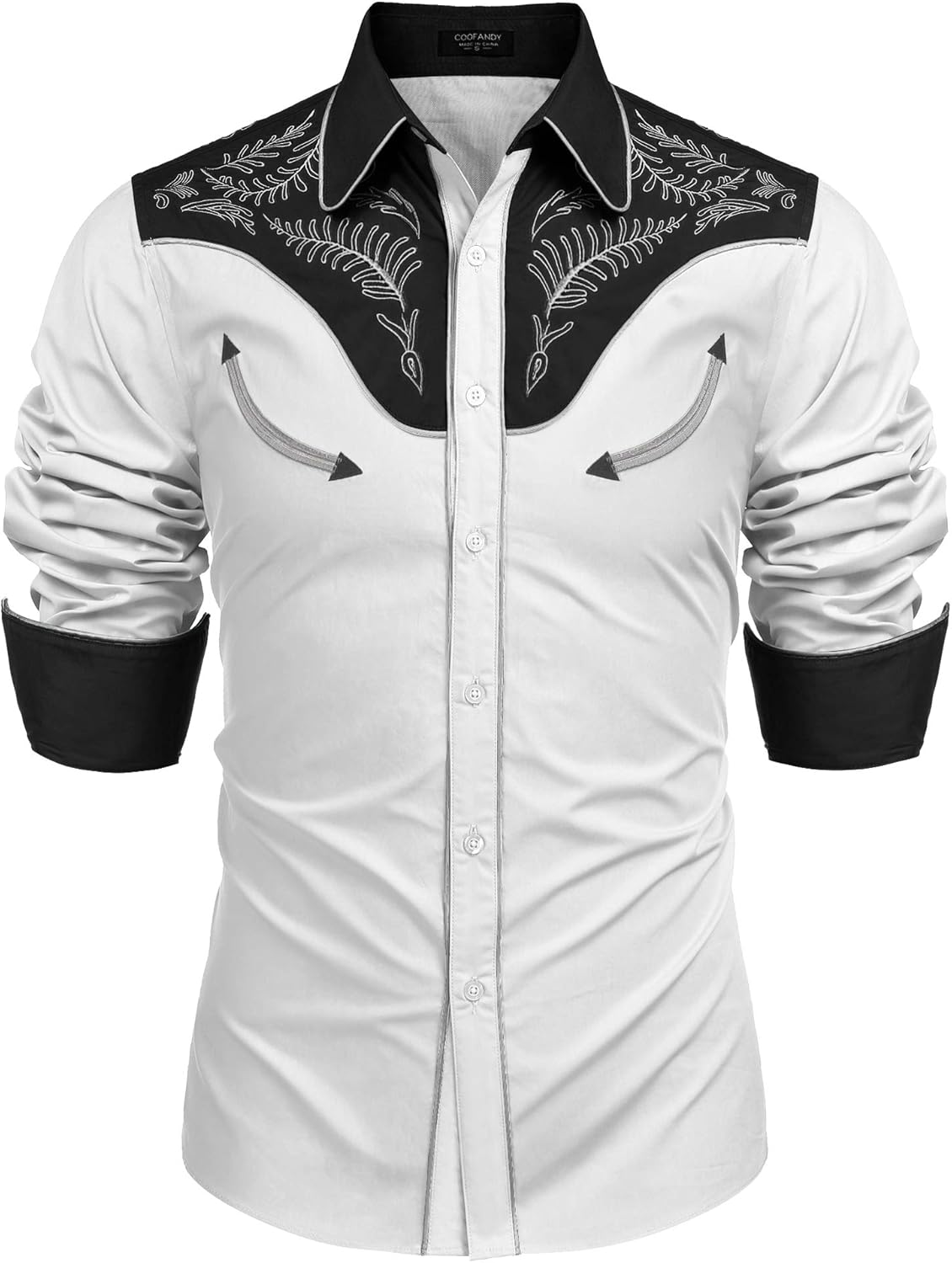 COOFANDY Men's Western Cowboy Shirt for Stylish Casual Wear