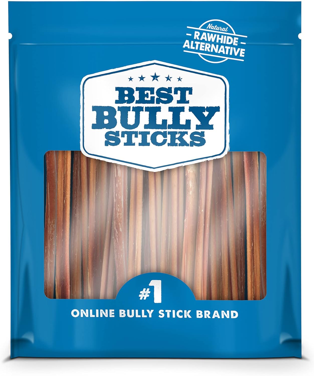 Natural 6 Inch Thin Bully Sticks for Dogs - 24 Count Pack