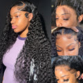 bangjazz 32 in Deep Wave Lace Front Human Hair Wig - Full, Natural