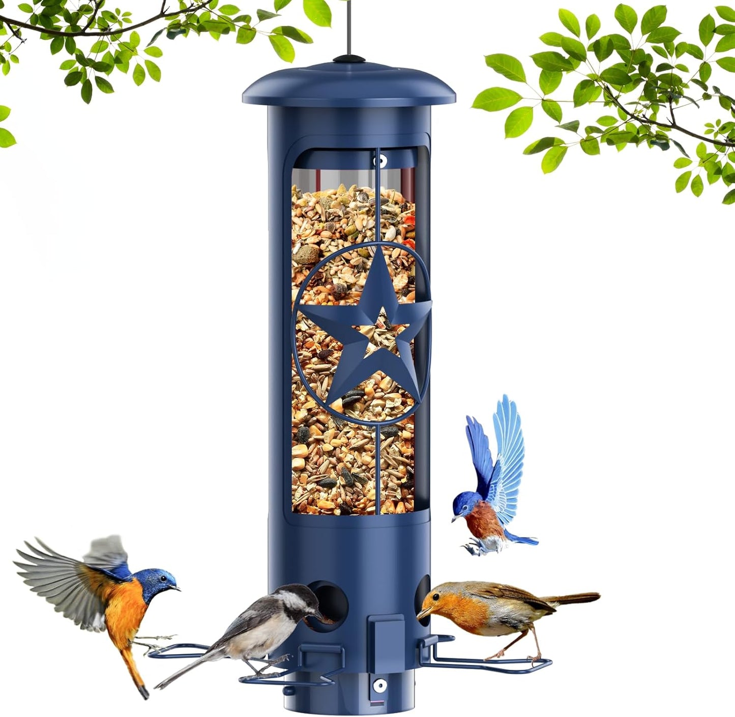 Squirrel Proof Bird Feeders for Outdoors with 3LB Capacity