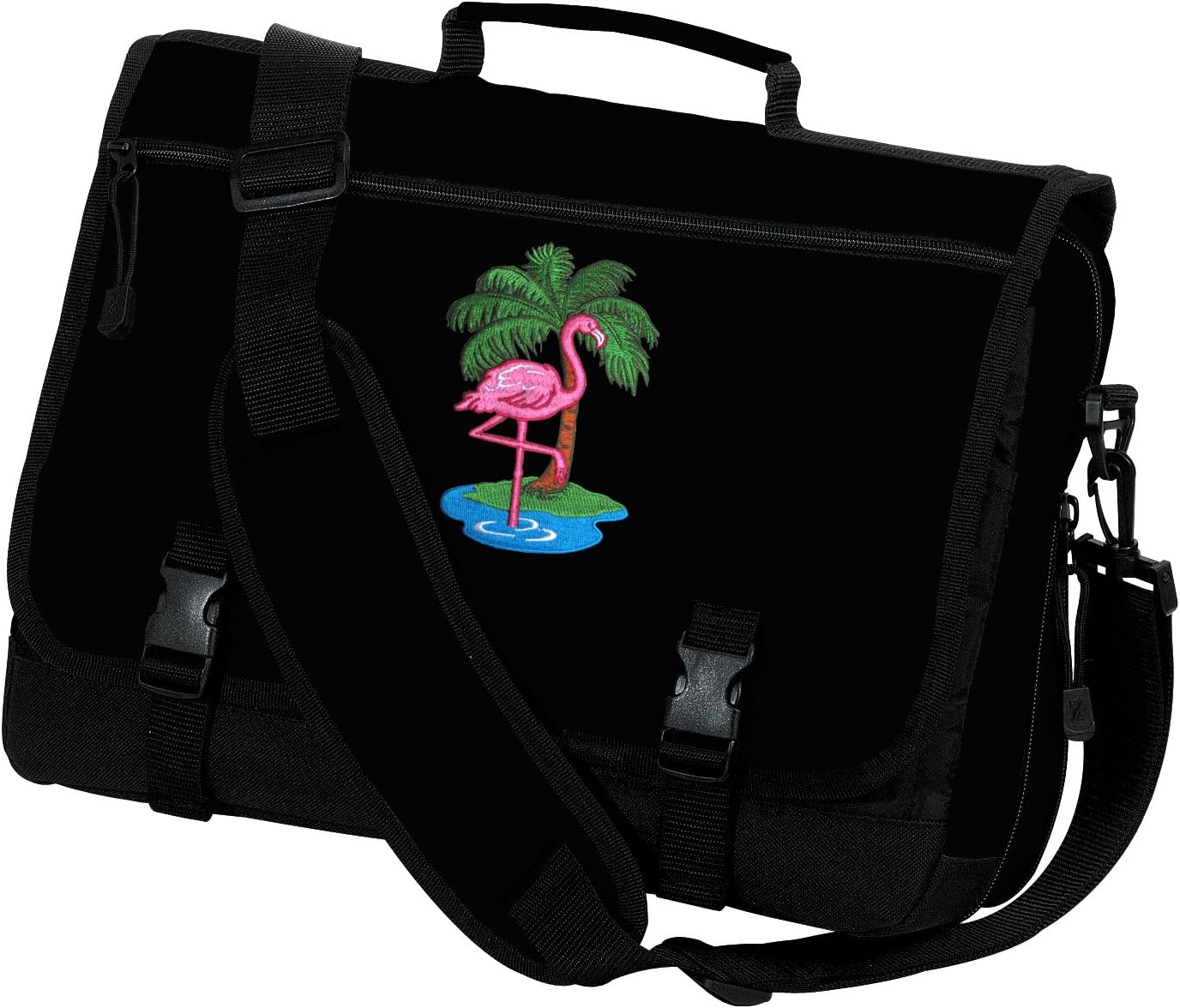 Pink Flamingo Laptop Bag with Padded Shoulder Strap