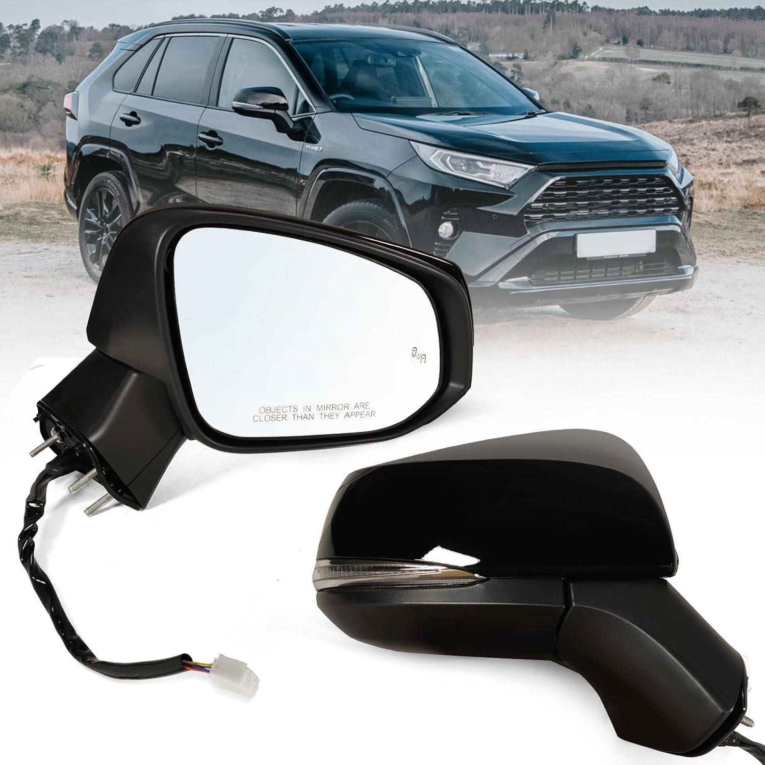 Right Passenger Side Mirror for 2019-2025 Toyota Rav4 Models