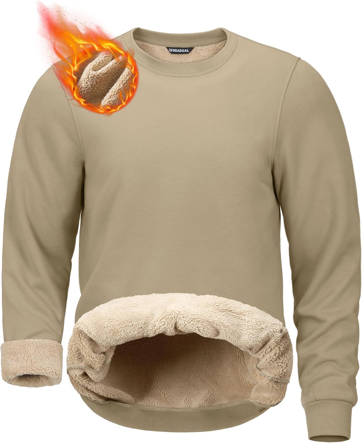 G Gradual Sherpa Lined Sweatshirts for Men - Warm Fleece Crewneck