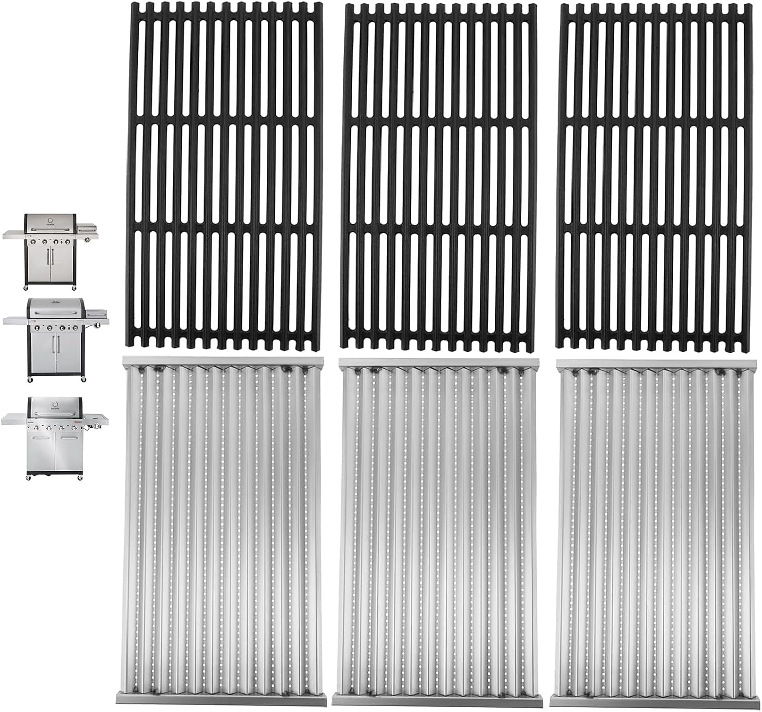 Stamped Emitter & Cast Iron Grill Grate Replacement Parts Set