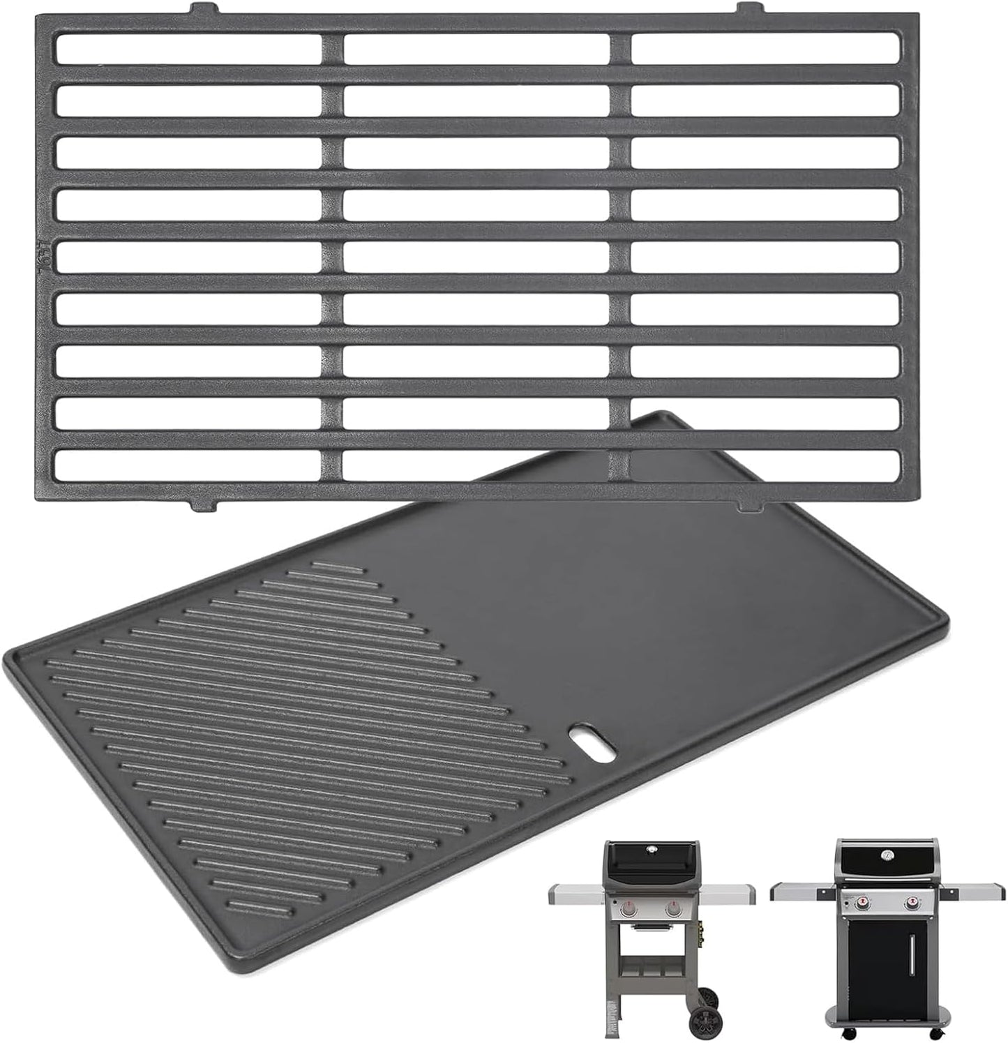 QuliMetal 7637 Cast Iron Griddle for Weber Spirit E210 E220