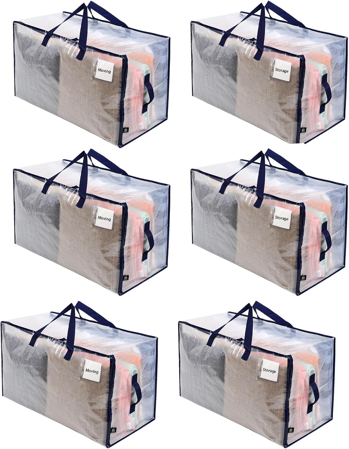 VENO 6 Pack Heavy Duty Moving and Storage Bags for Easy Packing