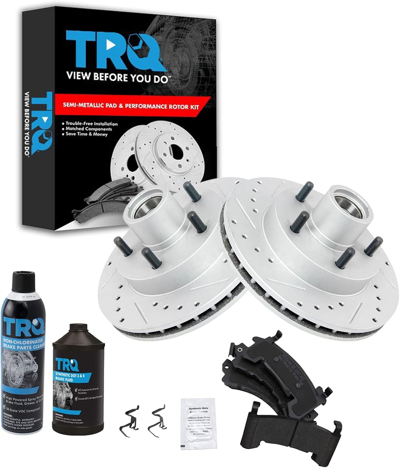 TRQ Front Brake Pad & Rotor Kit for 95-97 Blazer & More