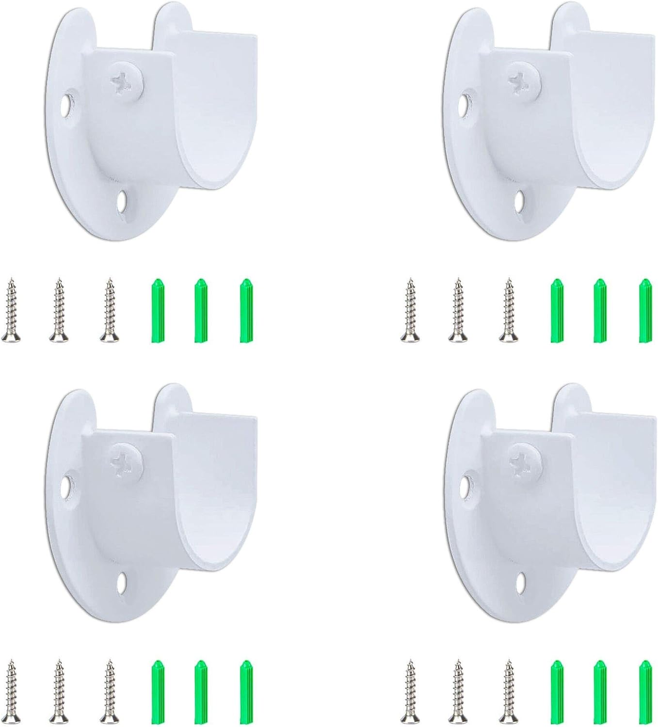 BornFeel U-Shape Shower Rod Holder Set - Heavy Duty Stainless Steel