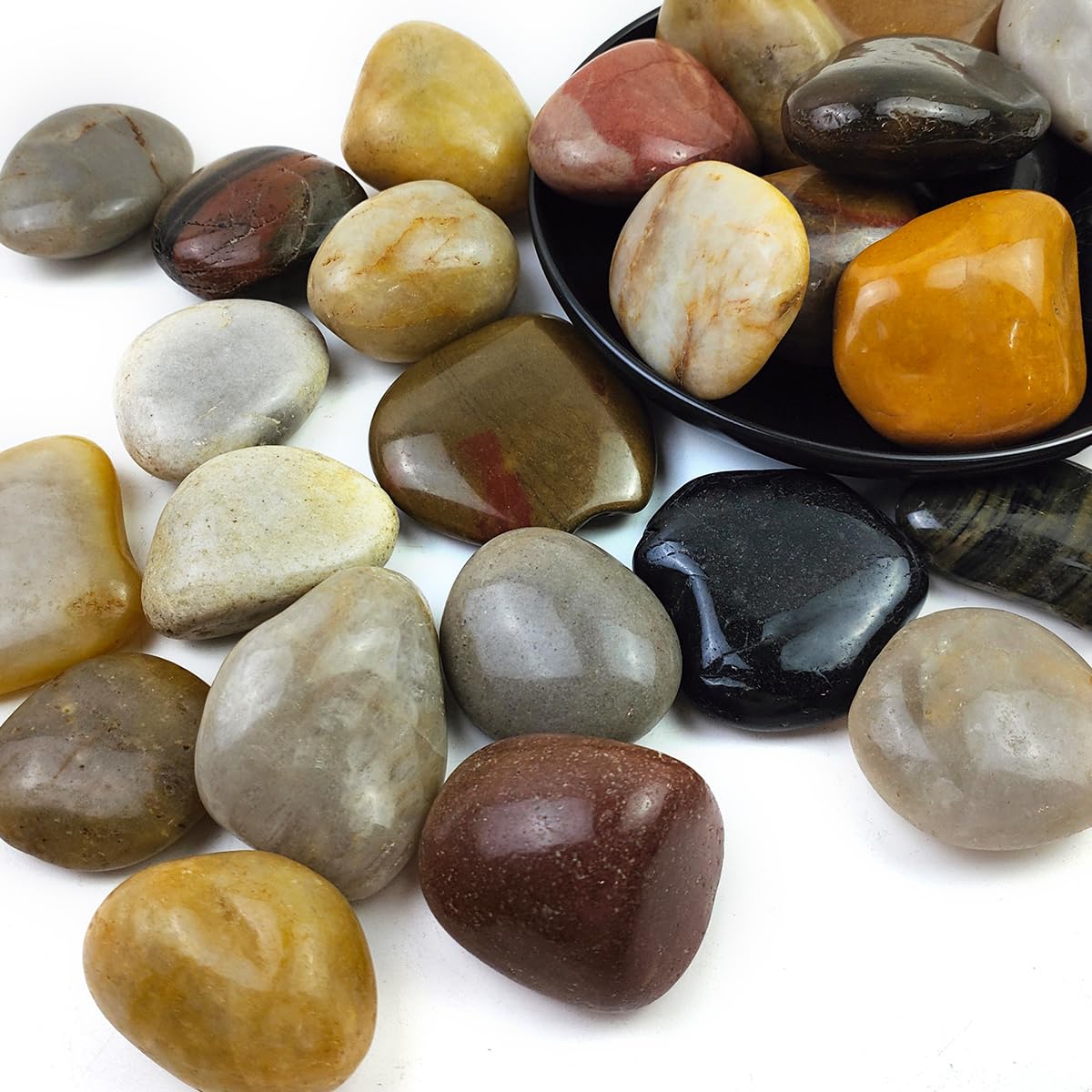 40LB Mixed Color River Rocks for Landscaping and Decor