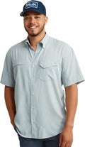 HUK Tide Point Solid Short Sleeve Shirt for Men - UPF 30+ Protection