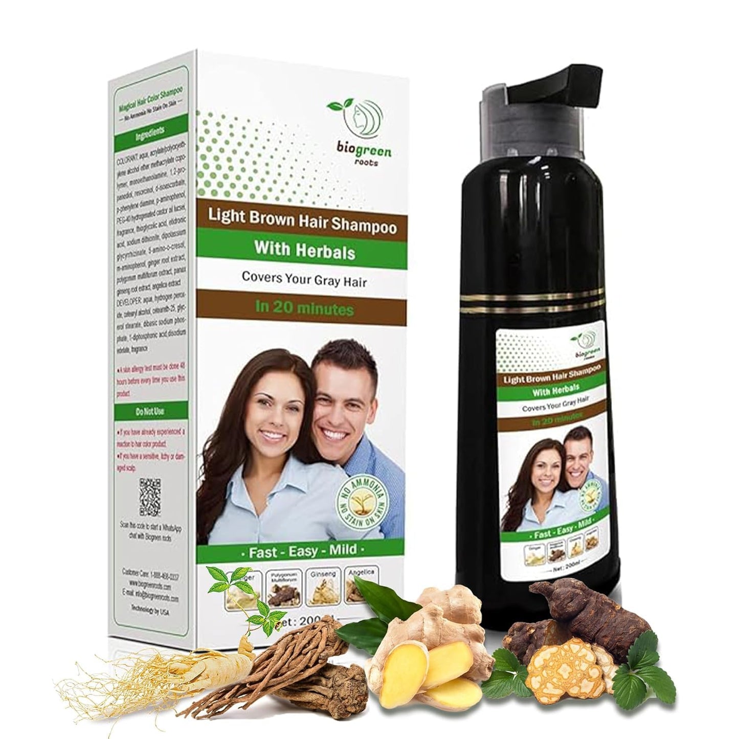 Ammonia-Free Herbal Hair Shampoo for Natural Color & Nourishment