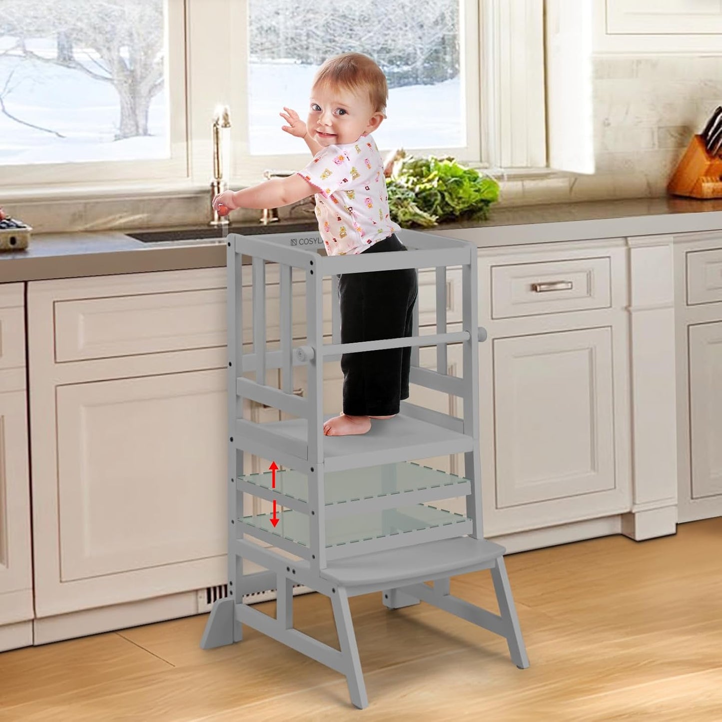 COSYLAND Toddler Standing Tower - Adjustable Kitchen Stool