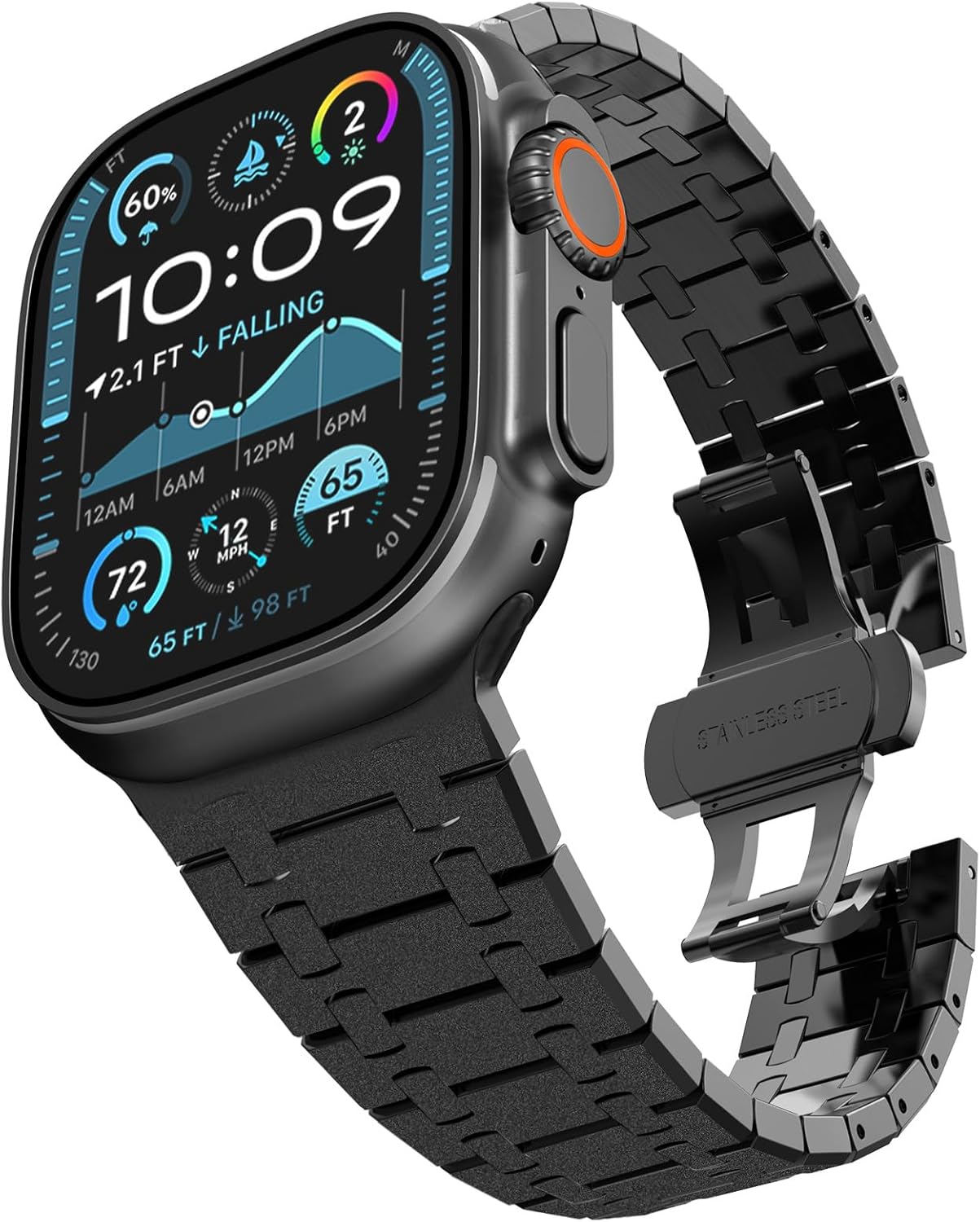 CHANCHY Stainless Steel Band - Sleek Metal Strap for Apple Watch