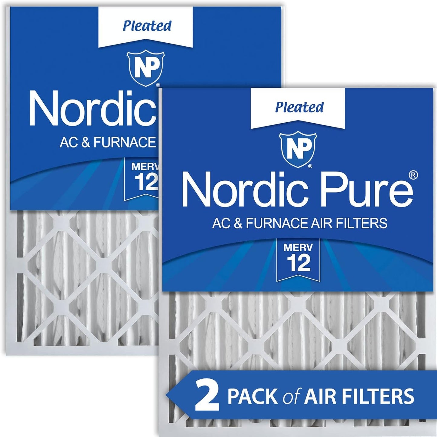 Nordic Pure MERV 12 Air Filters - Cleaner Air 2 Pack