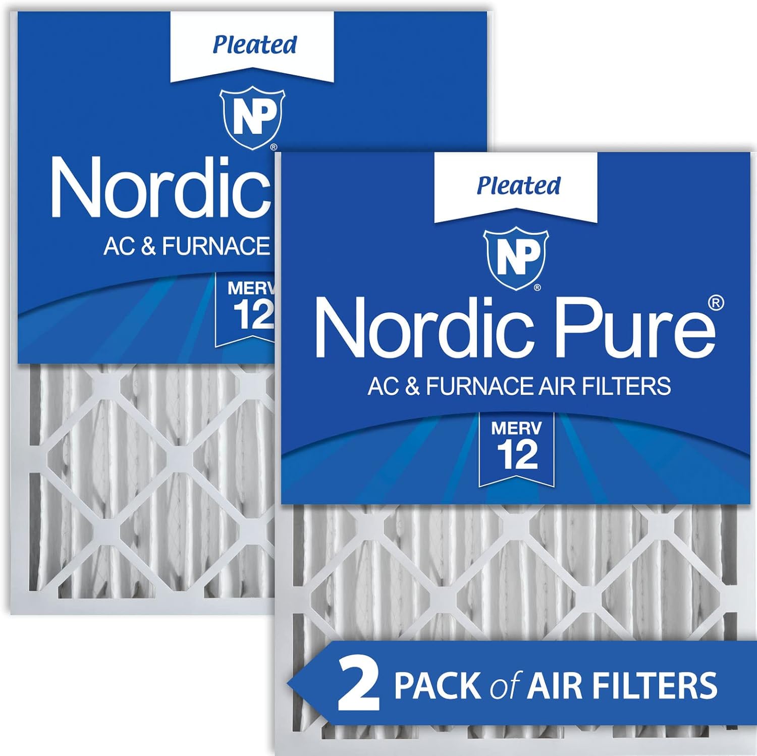 Nordic Pure MERV 12 Air Filters - Cleaner Air 2 Pack
