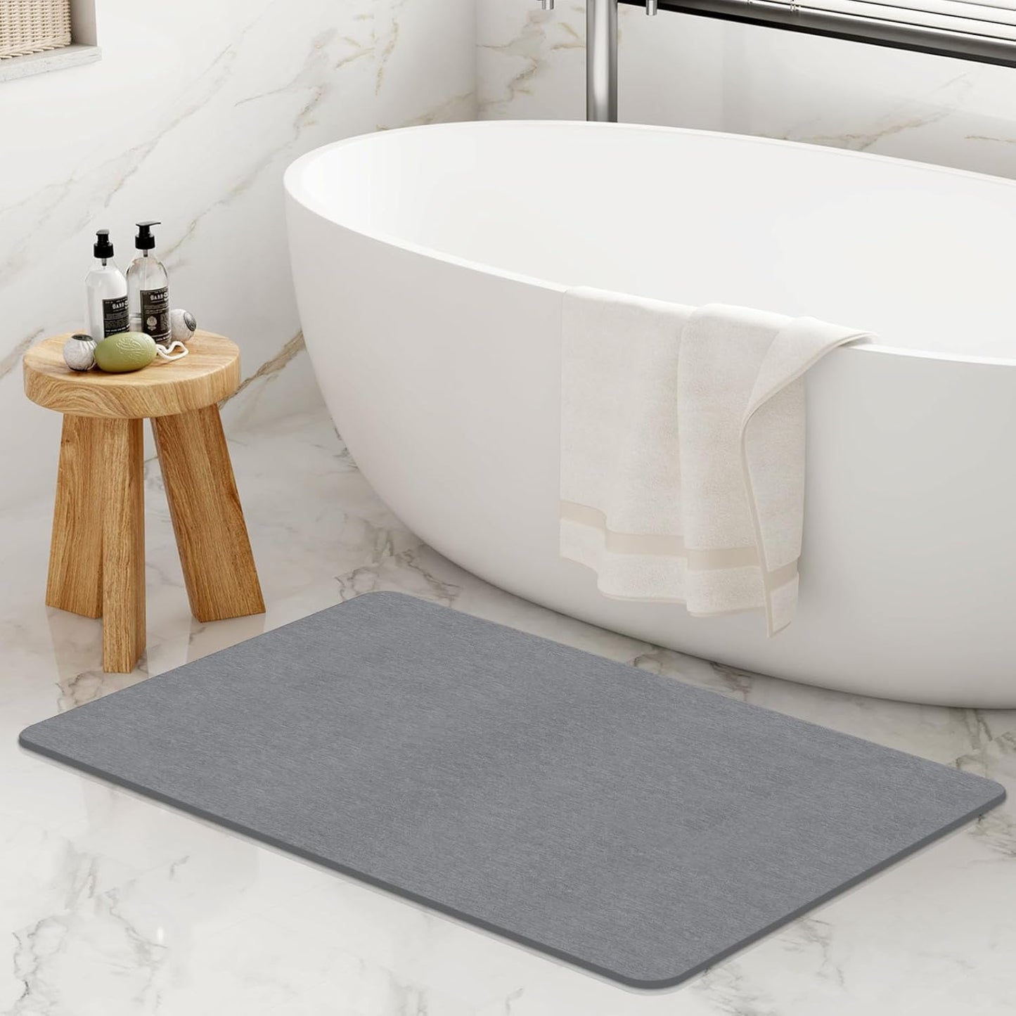 Extra Large Stone Bath Mat for Quick Drying and Safety