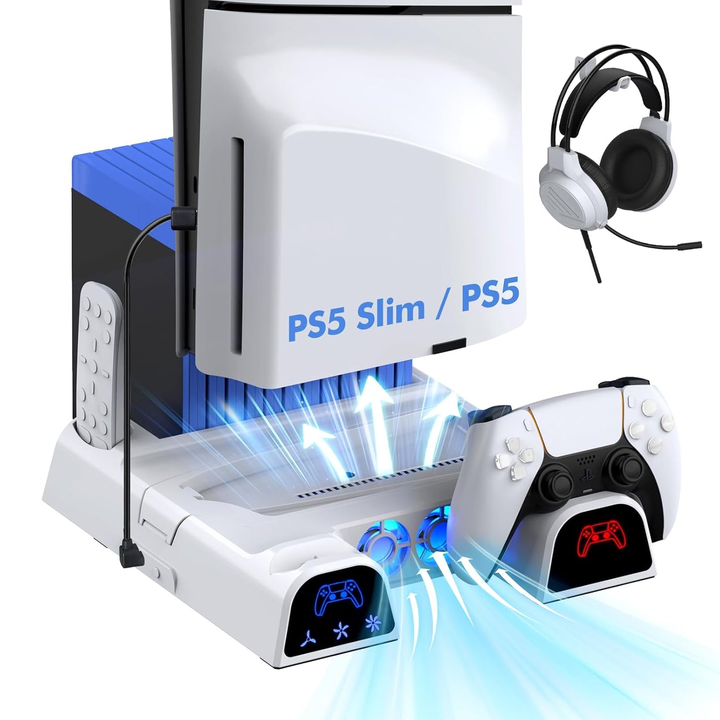 Cooling Stand Compatible with PS5 Slim and Dual Controller Dock