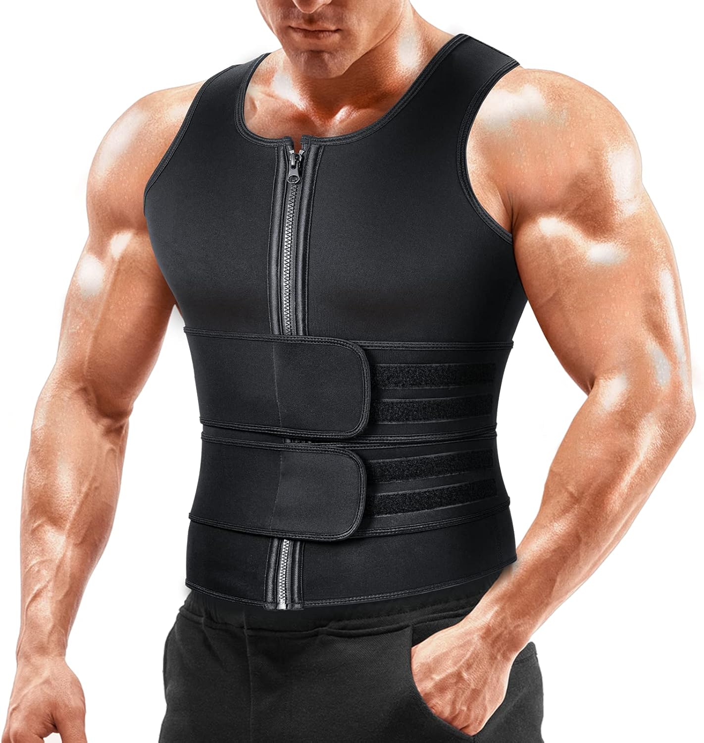 Sauna Vest Waist Trainer for Men - Double Sweat Body Shaper