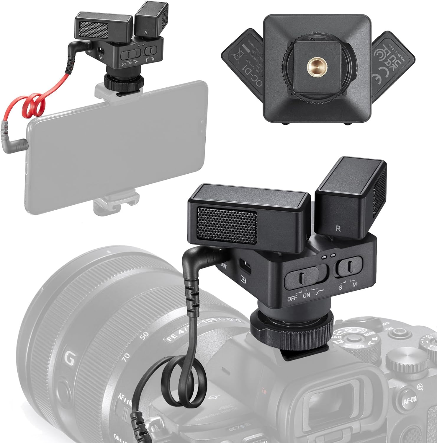 OC-D1 Stereo Dual Shotgun Mic for Camera and Smartphone Use