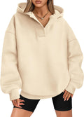 Women's Oversized V Neck Hoodie Sweatshirt - Fleece Lined Fall Top