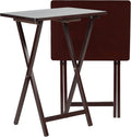 PJ Wood 2-Pack Folding TV Tray Set - Compact Solid Wood Snack Tables