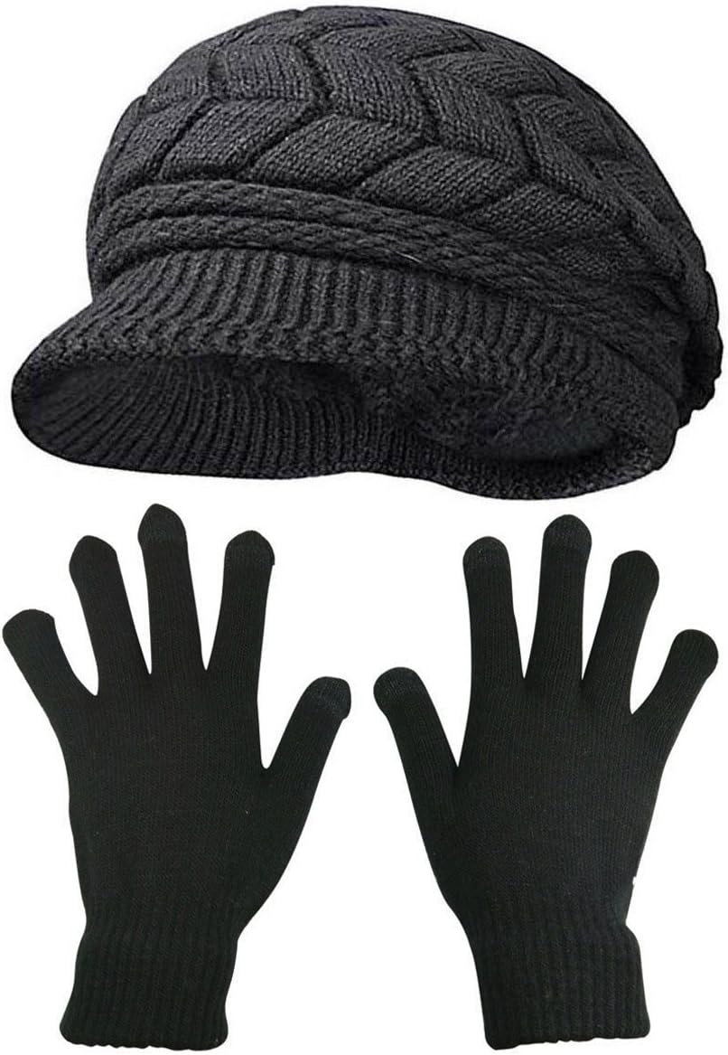 HINDAWI Knit Winter Gloves & Hats Set - Touch Screen Compatible