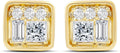 Yellow 10K Gold 0.25 cttw Round, Princess & Baguette Diamond Studs