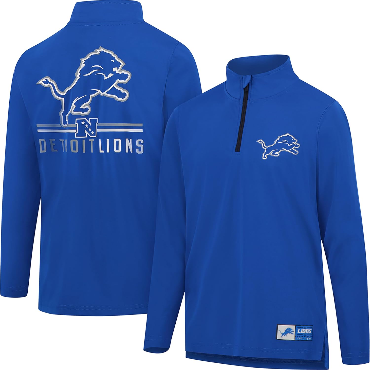 Ultra Game Men's NFL Official Super Soft Quarter Zip T-Shirt
