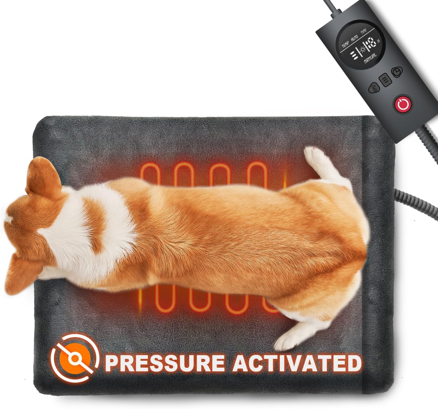 Pressure Activated Dog Cat Heating Pad for Indoor Comfort